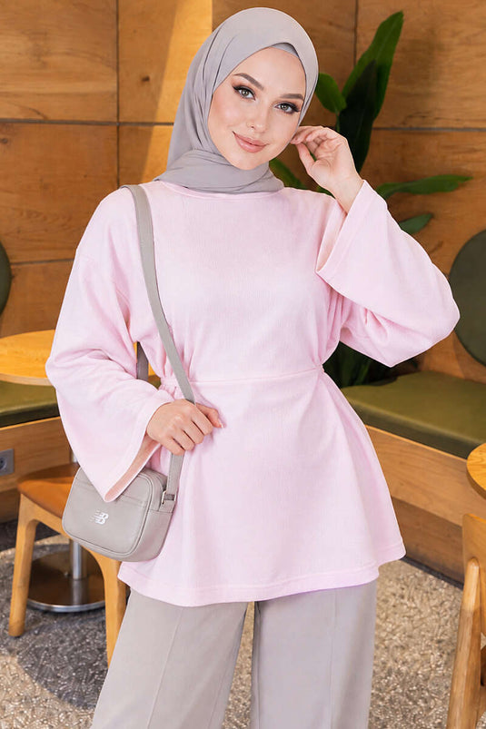 Bel İpli Loyşa Tunik Pembe