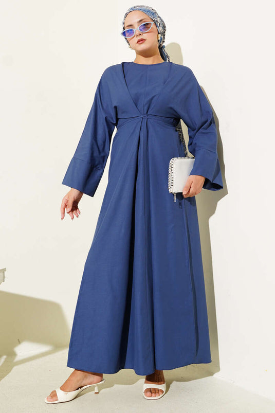 Robe basique oversize avec bretelles à la taille, bleu marine