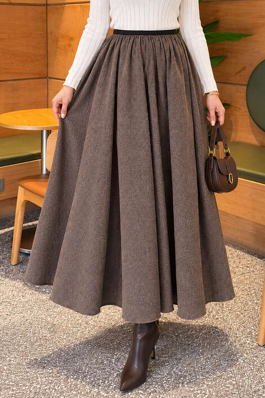 Jupe Évasée Avec Ceinture En Mink