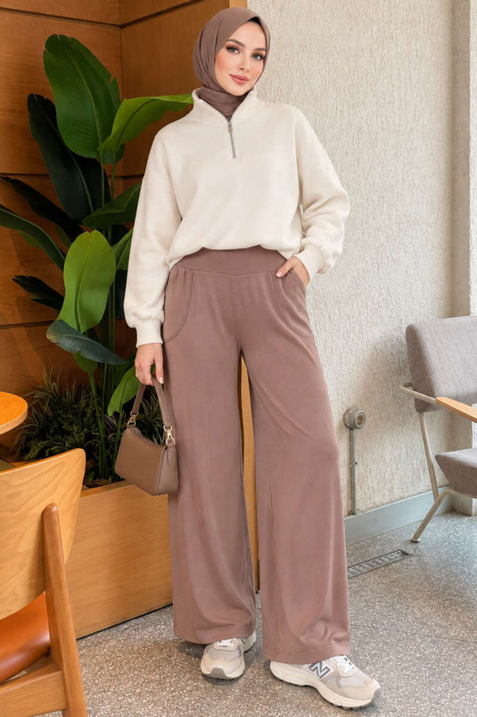 Relaxed Fit Met Riem In Mink