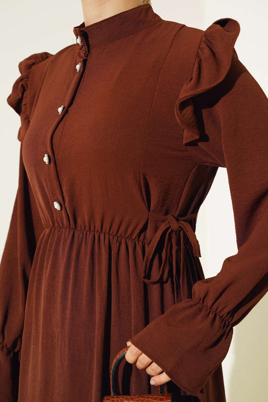 Robe Ayrobin Élastique à Taille Marron