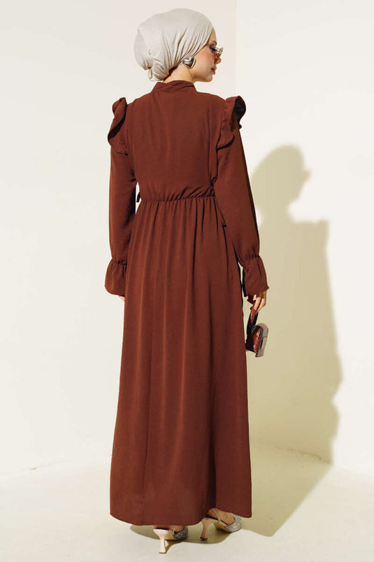 Robe Ayrobin Élastique à Taille Marron