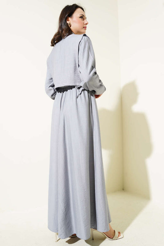 Elastic Waist Bolero Dress Gray