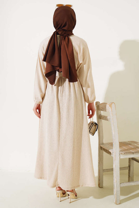 Robe Portefeuille Taille Beige