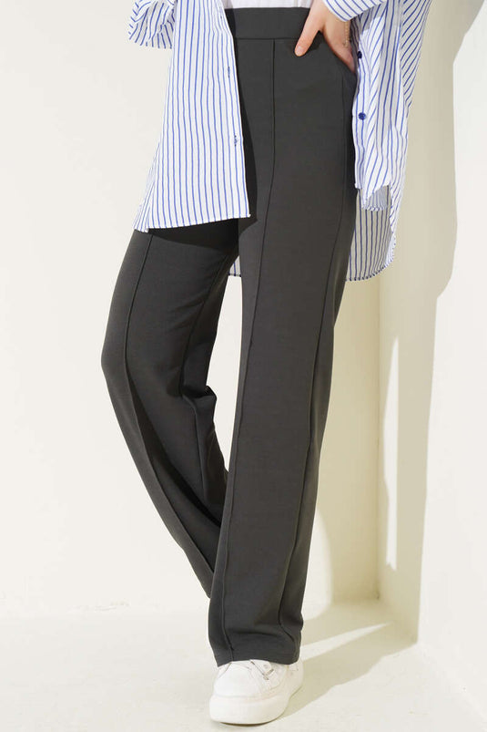 Belted Elastic Waist Pants Oil