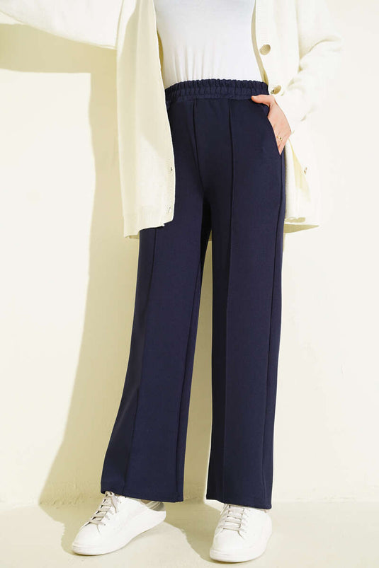 Pantalon de plongée bleu marine avec taille élastique
