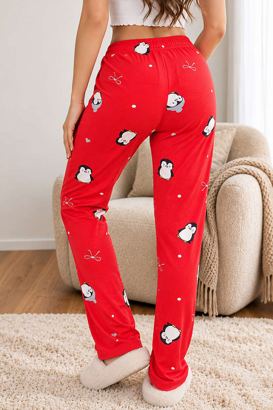 Pantalon De Pyjama À Motif, Élastiqué, Assortiment De Couleurs