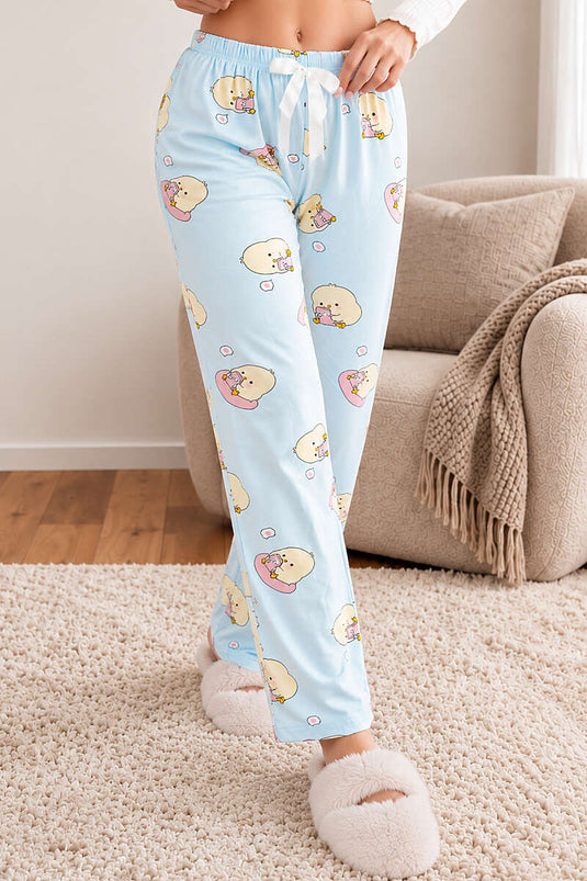 Pantaloni Da Pigiama Elasticizzati Con Motivo, Assortiti