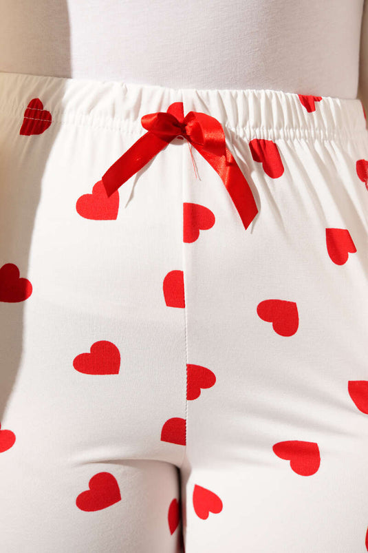 Bas de pyjama blanc à motifs avec taille élastique