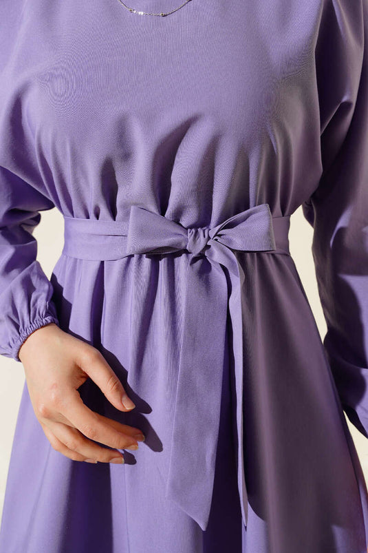 Robe Taille Élastique Lilas