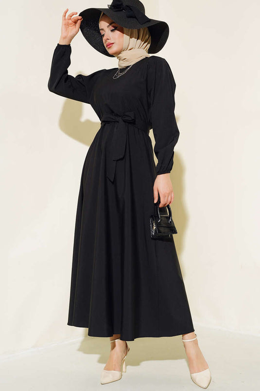 Robe Taille Élastique Noir