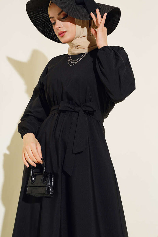 Robe Taille Élastique Noir