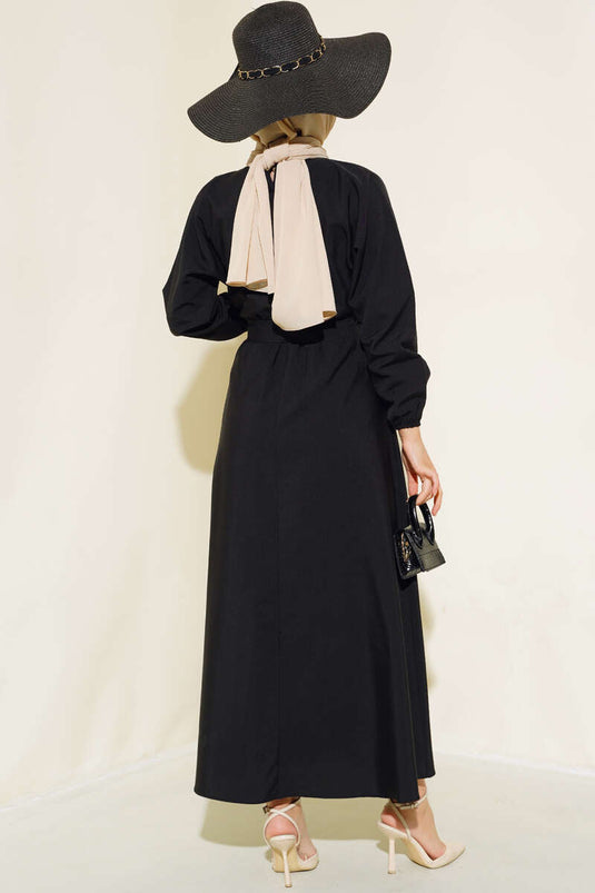 Robe Taille Élastique Noir