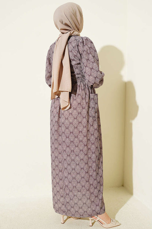 Robe Ethnique Élastiquée Taille En Mink
