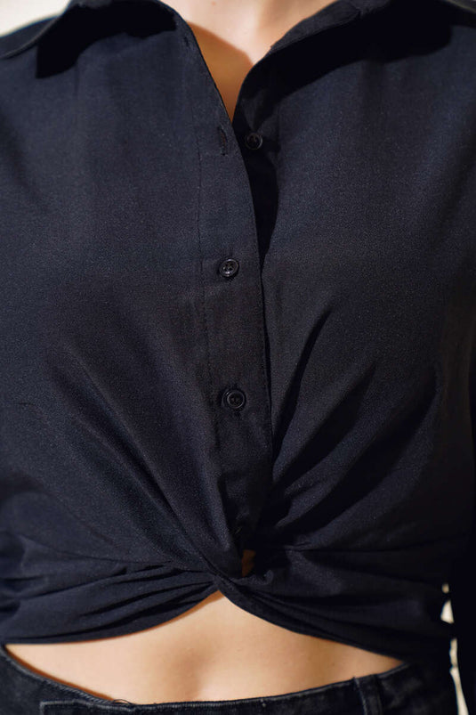 Chemise élastique à la taille noire