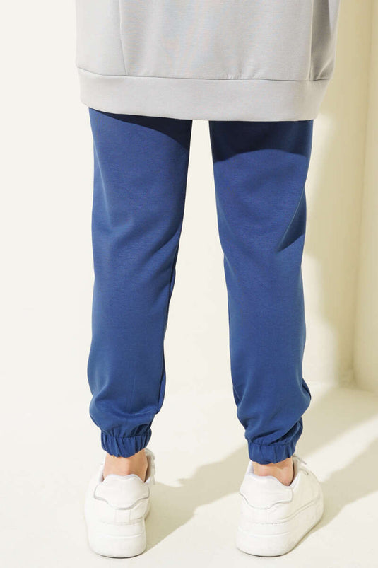 Bel Lastikli İpli Jogger Pantolon Lacivert