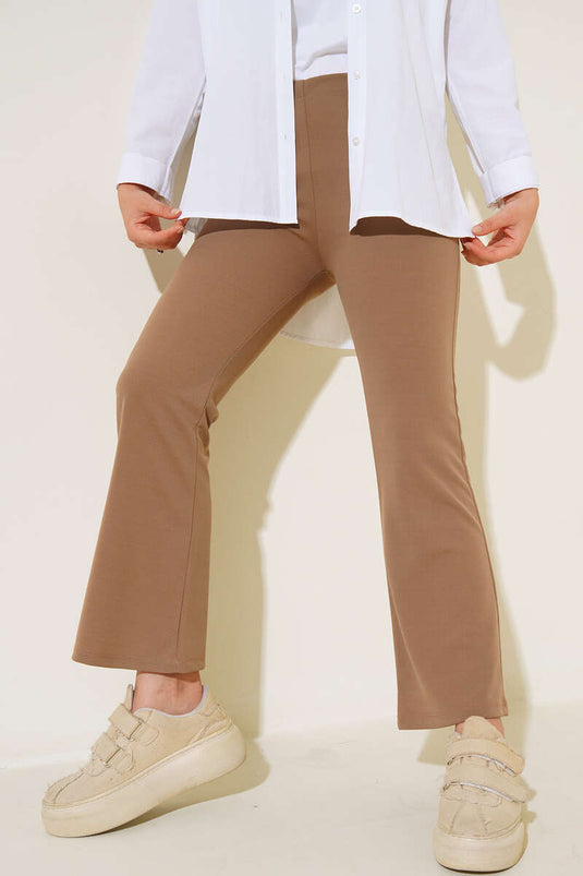 Belted Spanish Flared Trousers Sand Beige