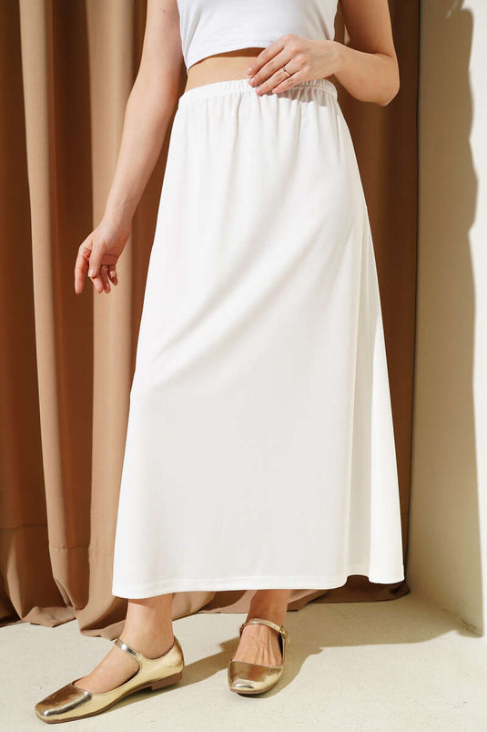 Waist Elastic Petticoat White
