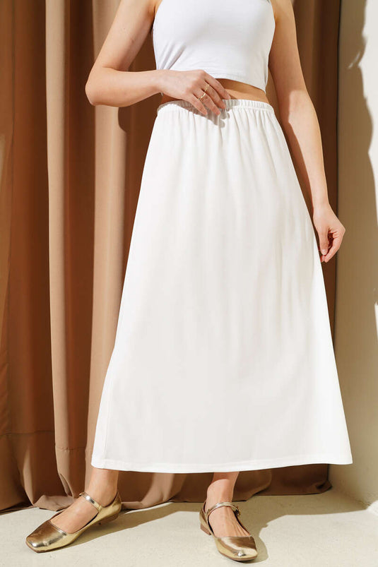 Jupon blanc à taille élastique