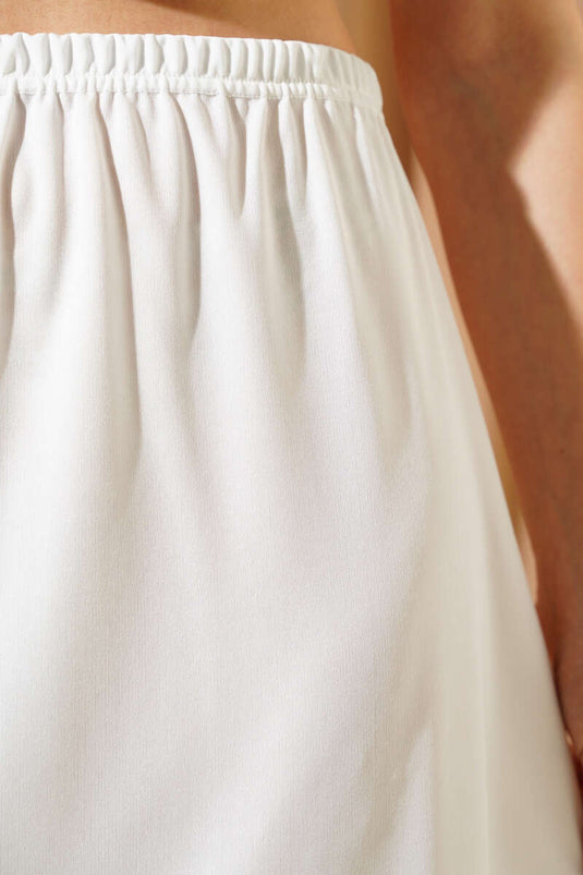 Waist Elastic Petticoat White