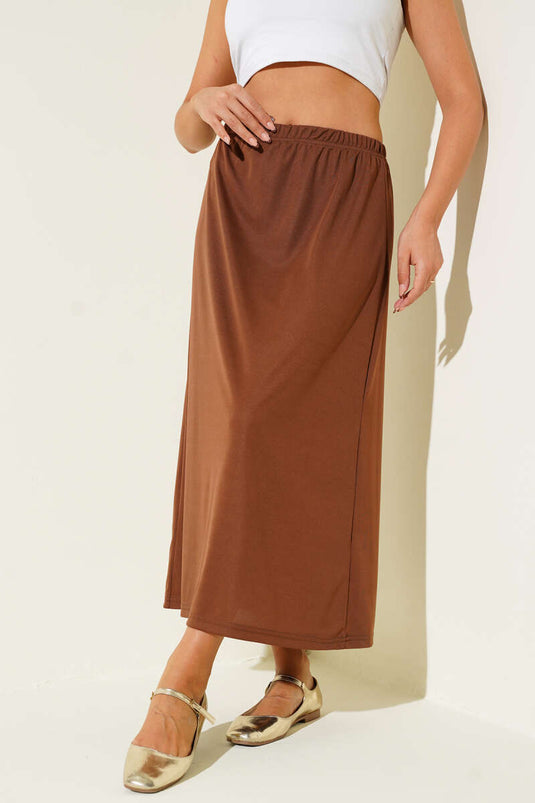 Bel Lastikli Jipon Kahve