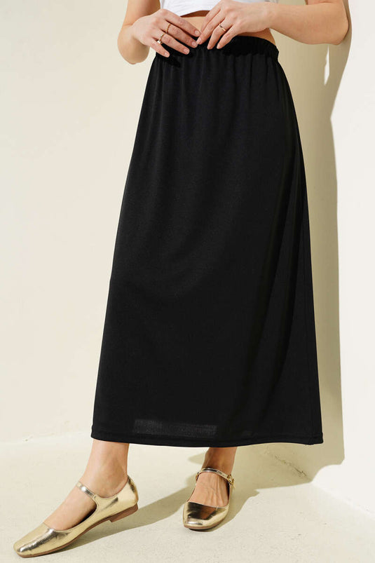 Jupon noir à taille élastique