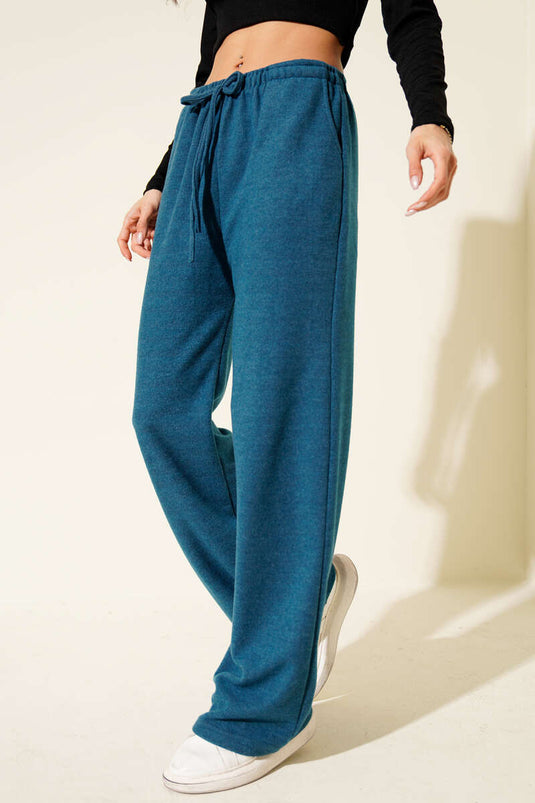 Bel Lastikli Kaşe Pantolon Petrol