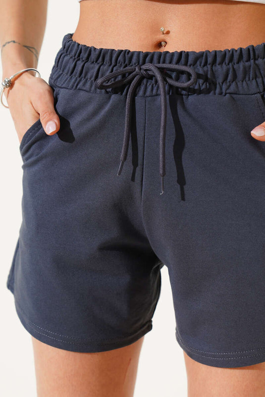 Short taille élastique fumée