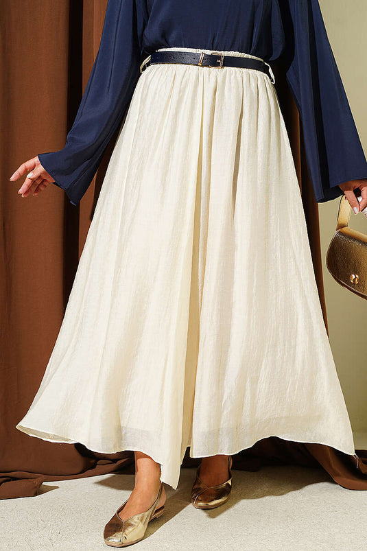 Beige Elastische Kloš Rok