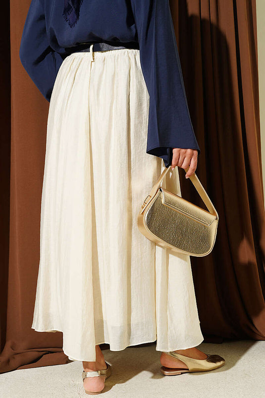Beige Elastische Kloš Rok