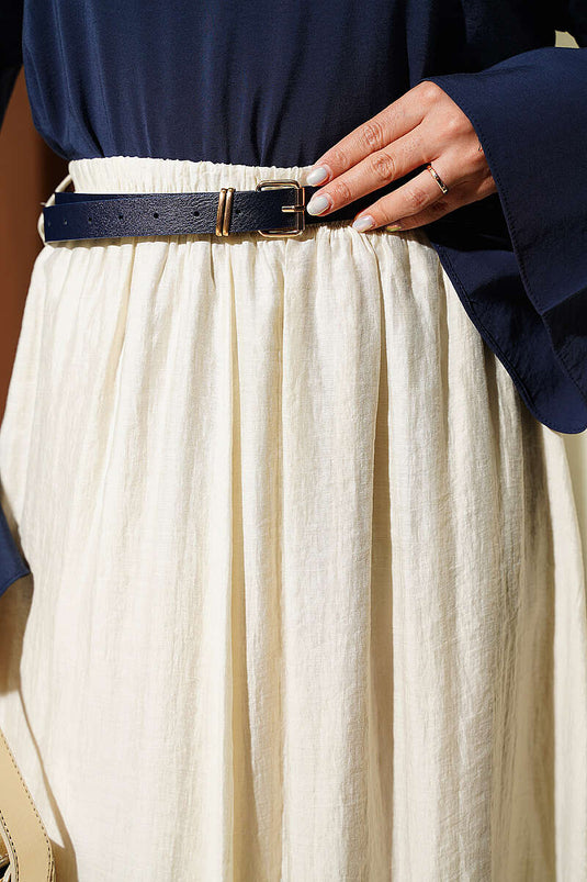 Beige Elastische Kloš Rok
