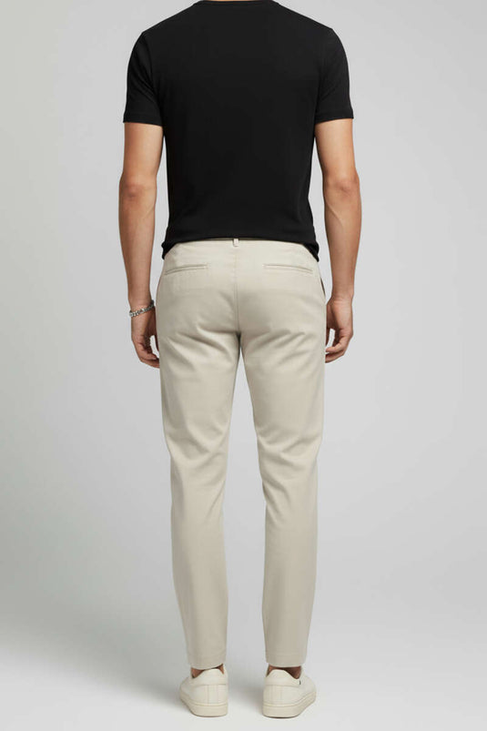 Pantalon en lycra pour homme avec taille élastique, beige