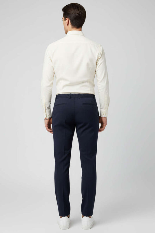 Pantalon en lycra pour homme avec taille élastique, bleu marine