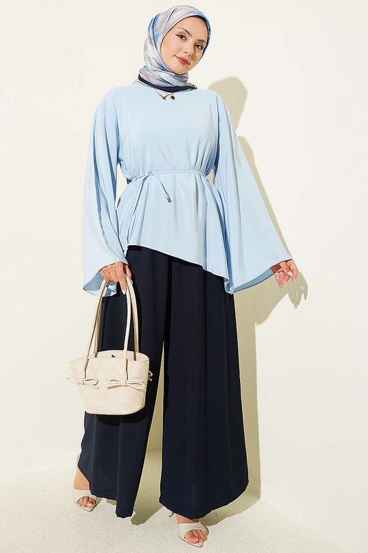 Navy Blue Elasticated Loose Pants