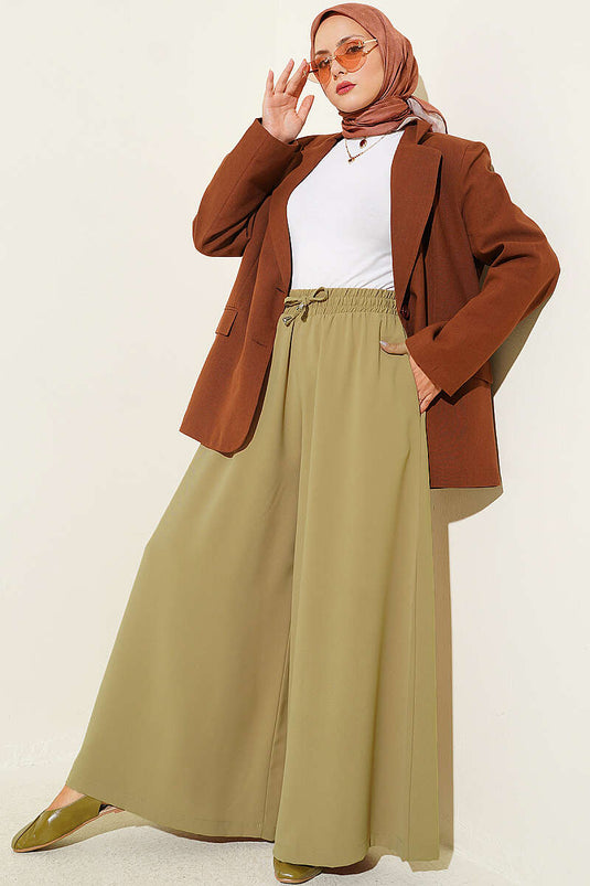 Bequeme Olivgrüne Elastische Hose