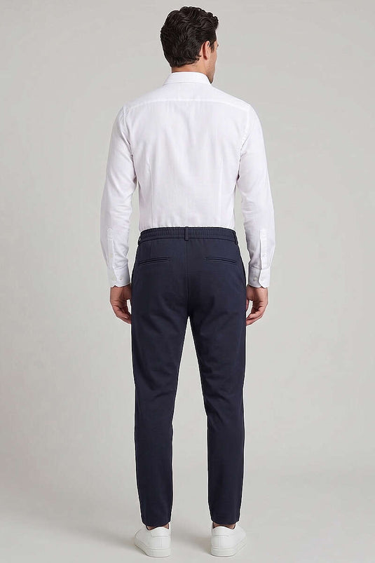 Bel Gummizug Slim Fit Herrenhose Dunkelblau