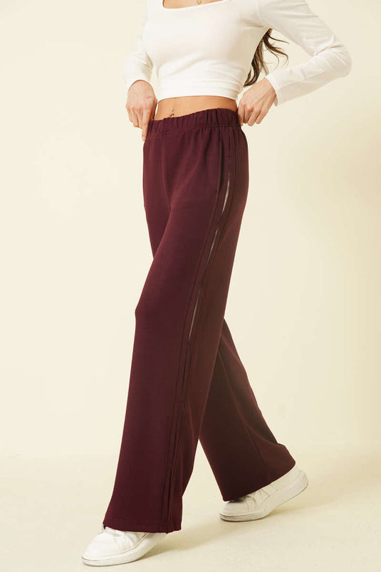 Belted Side Detail Loyşa Trousers Plum