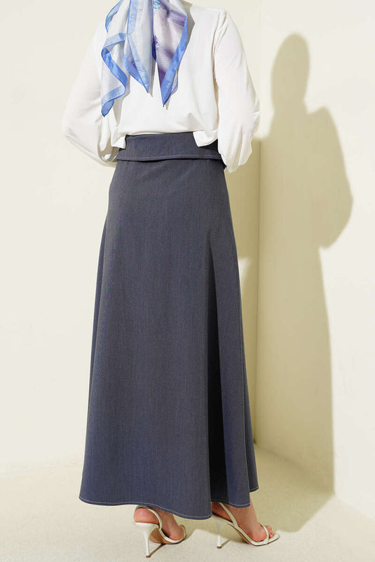 Two-Piece Belted Skirt Blue
