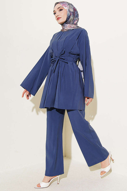Ensemble modal ceinturé double corde Bel Pensli bleu marine