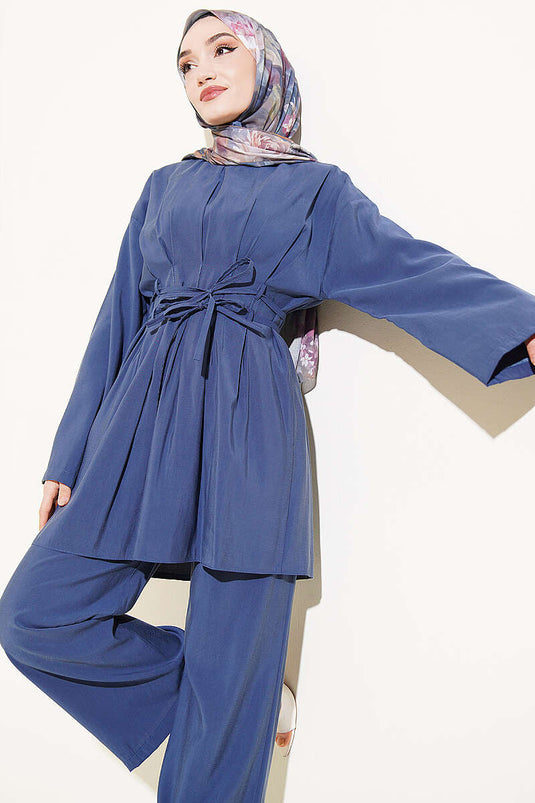 Ensemble modal ceinturé double corde Bel Pensli bleu marine