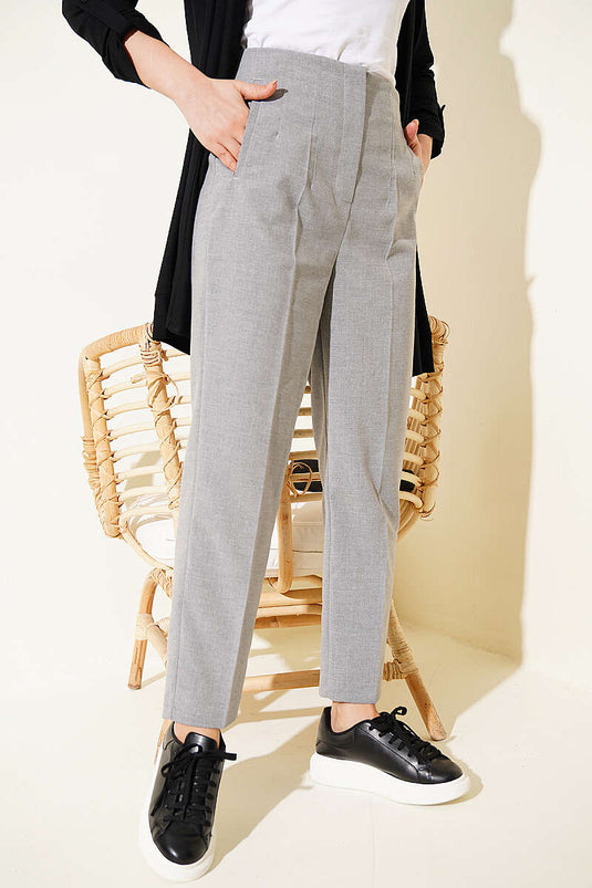 Pantaloni Bel Pensli Havuç Grigio