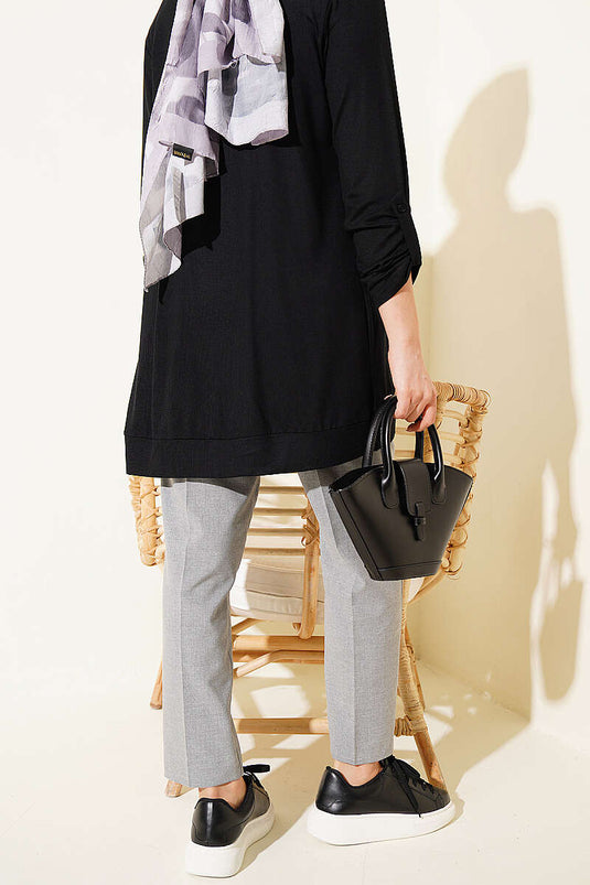 Pantaloni Bel Pensli Havuç Grigio