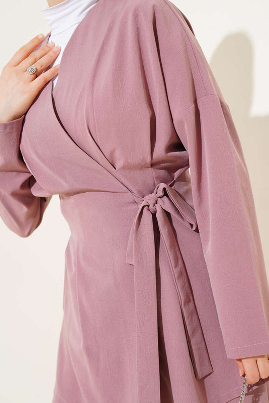 Combinaison double à pinces et liens latéraux à la taille, rose