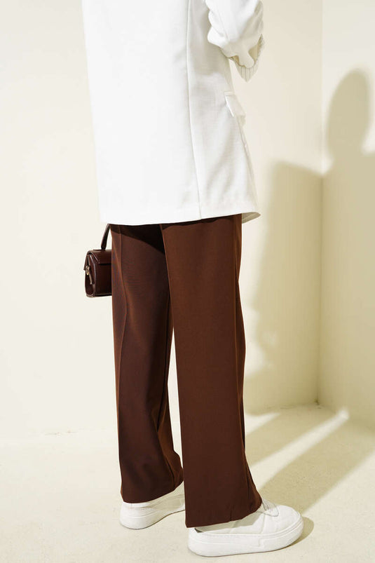 Brown Palazzo Pants with a Beautiful Stripe