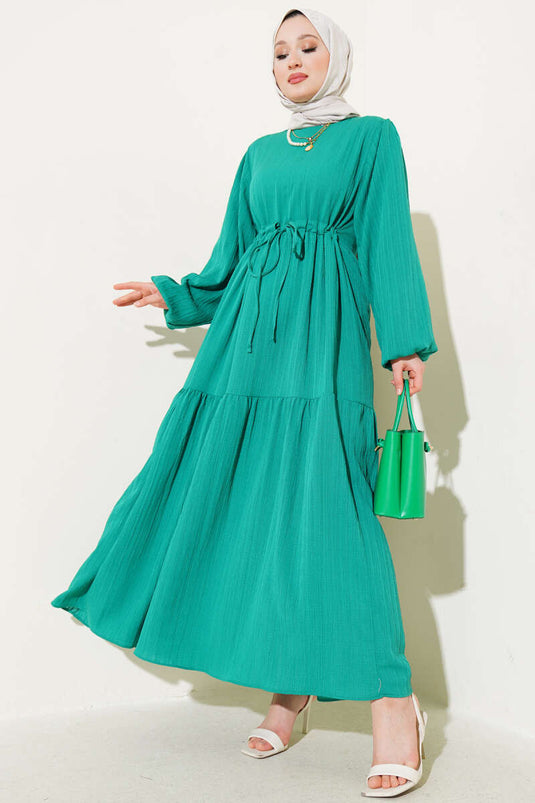 Beautiful Tünelli Tree Bark Layer Dress Green