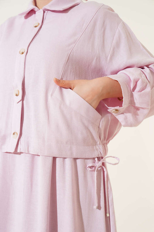 Ensemble gilet rose avec tunnel de taille et veste