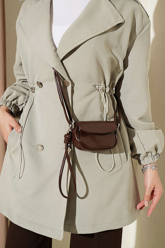 Trench-Coat Menthe À Boutons Et Tünels