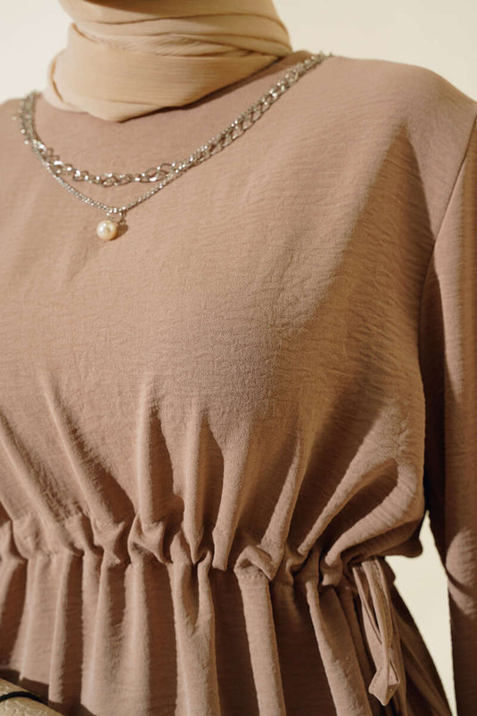 Bel Tünelli Etekli Ayrobin İkili Takım Latte