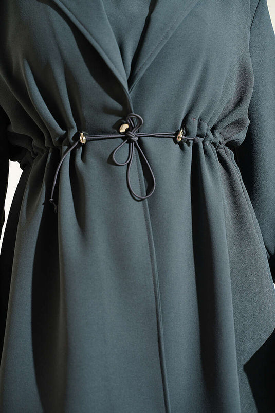Vestido Jile Con Cinturón En Gris Humo