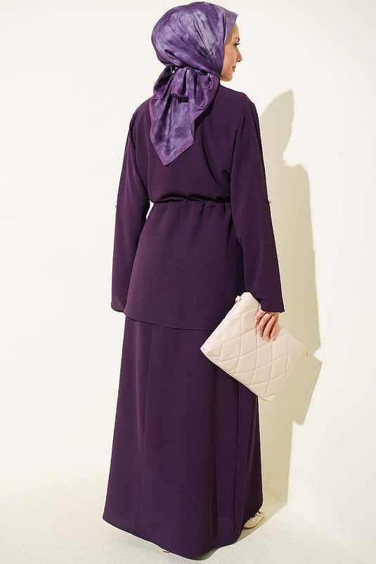 Lila Tüllgürtel Kleid Mit Jile